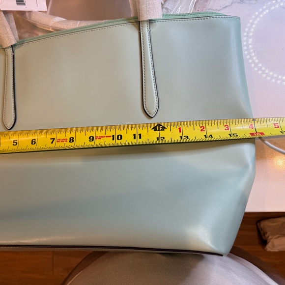 Kate Spade Light Green Tote with Cream Handles - Picture 3 of 6
